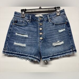 KanCan Blue Shorts Distressed Cut-Off Style